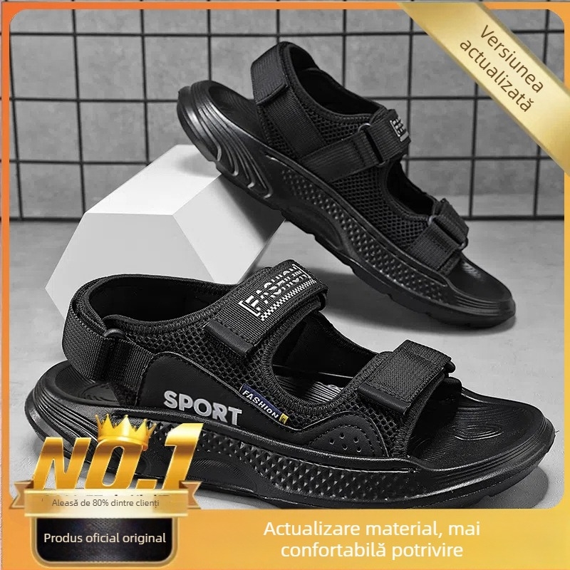 Sandale de plajă pentru bărbați, din plasă, cu deget deschis, respirabile, anti-derapante