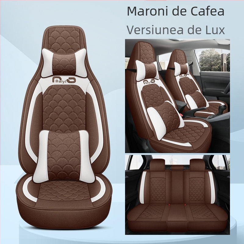 Husă pentru scaun auto, acoperire completă, dintr-un singur panou, design pentru toate cele patru anotimpuri; Material: fibră; Umplutură: spumă; Cod produs BYQCYP-XWMLTT-SJ