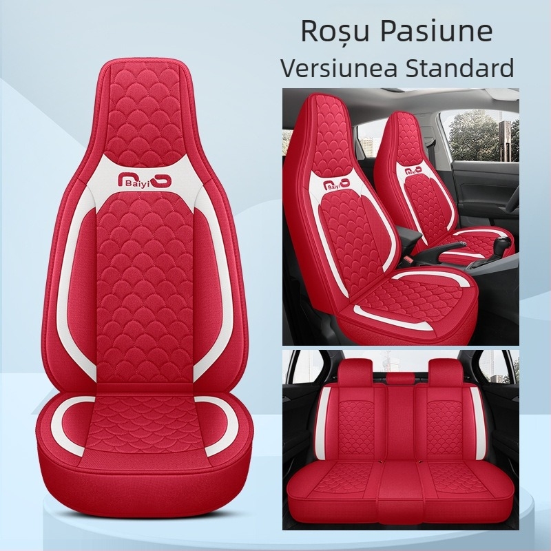 Husă pentru scaun auto, acoperire completă, dintr-un singur panou, design pentru toate cele patru anotimpuri; Material: fibră; Umplutură: spumă; Cod produs BYQCYP-XWMLTT-SJ