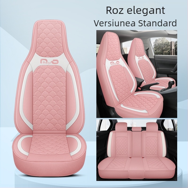 Husă pentru scaun auto, acoperire completă, dintr-un singur panou, design pentru toate cele patru anotimpuri; Material: fibră; Umplutură: spumă; Cod produs BYQCYP-XWMLTT-SJ