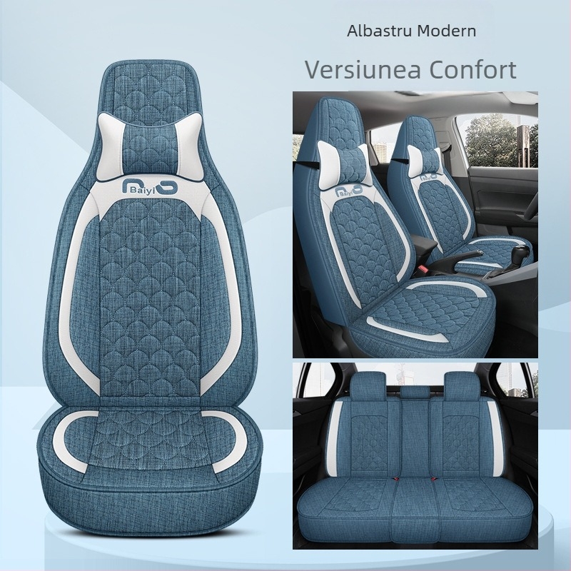 Husă pentru scaun auto, acoperire completă, dintr-un singur panou, design pentru toate cele patru anotimpuri; Material: fibră; Umplutură: spumă; Cod produs BYQCYP-XWMLTT-SJ