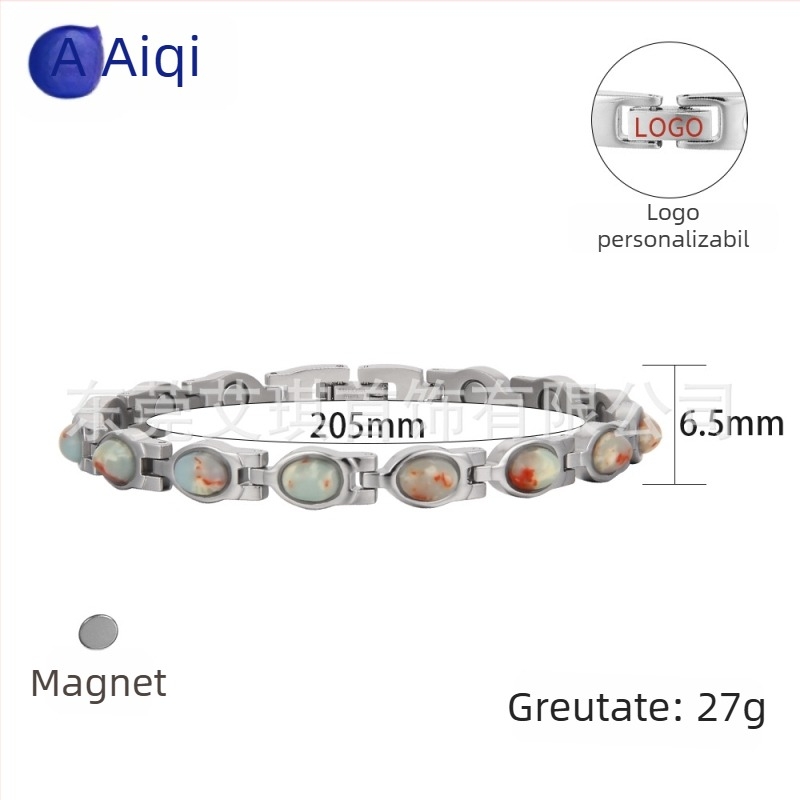 Bratara magnetica pentru femei (Material: oțel inoxidabil; Stil: vintage; Formă: geometrică)