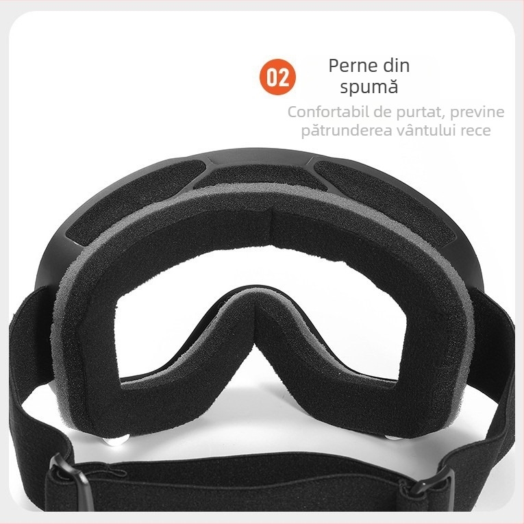 Ochelari de schi cu dublu strat anti ceață, lentilă mare sferică, compatibil cu dioptriile reglabil, pentru adulți (dublu strat | anti ceață | lentilă mare sferică | dioptriile reglabilе | impermeabil)