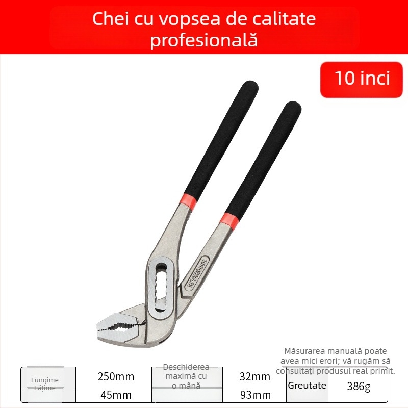 Clește pentru pompă de apă Yishun, de calitate industrială, multifuncțional, reglaj în 7 trepte, 0,5 kg, pentru țevi și robinete, reparații