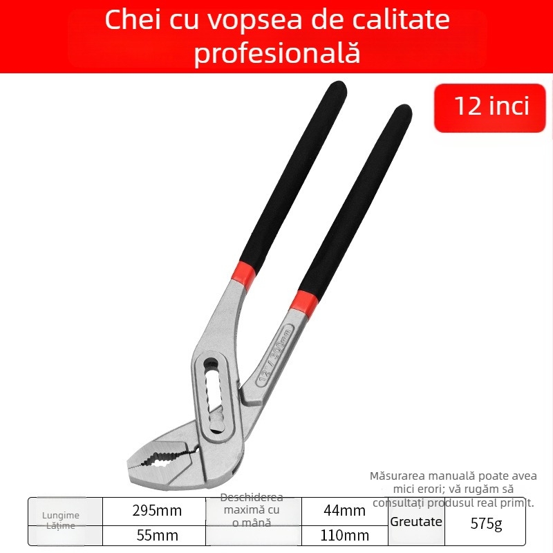Clește pentru pompă de apă Yishun, de calitate industrială, multifuncțional, reglaj în 7 trepte, 0,5 kg, pentru țevi și robinete, reparații