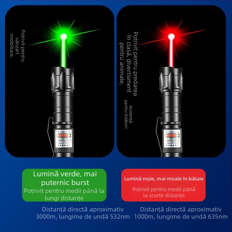 Que Chuang lanternă cu laser, fascicul infraroșu, rază lungă, baterie 18650