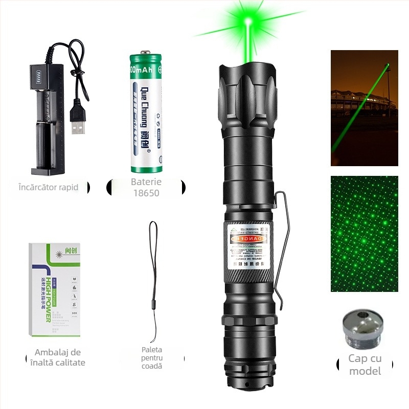 Que Chuang lanternă cu laser, fascicul infraroșu, rază lungă, baterie 18650