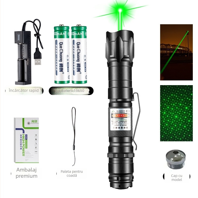 Que Chuang lanternă cu laser, fascicul infraroșu, rază lungă, baterie 18650