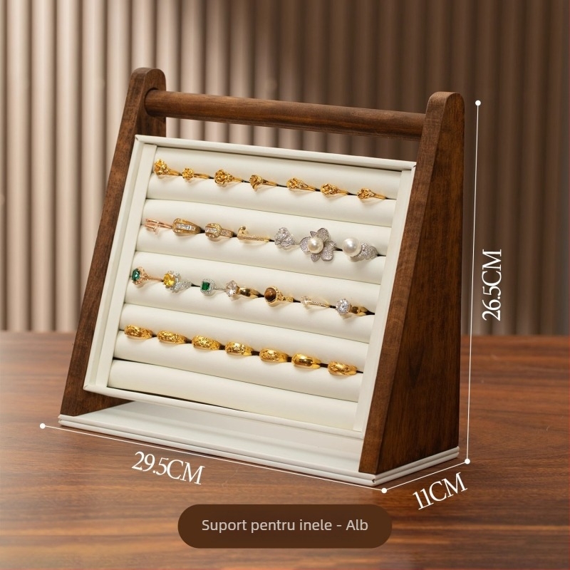 Suport vertical pentru bijuterii, 3-4 niveluri, lemn antic, origine Yiwu