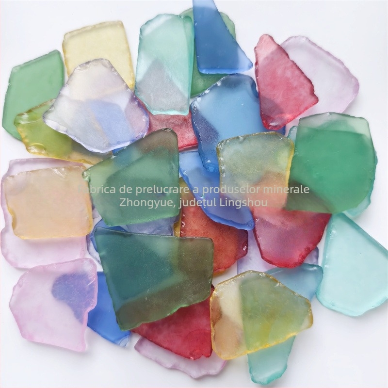 Foaie din sticlă marină – stil de plajă, origine Hebei, marcă Zhongyue, material decorativ DIY