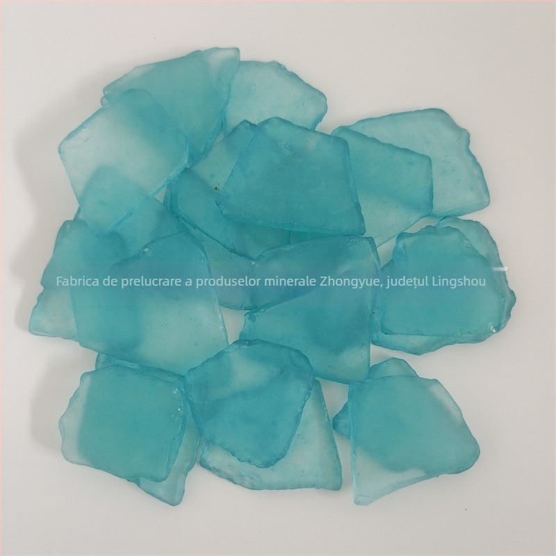 Foaie din sticlă marină – stil de plajă, origine Hebei, marcă Zhongyue, material decorativ DIY