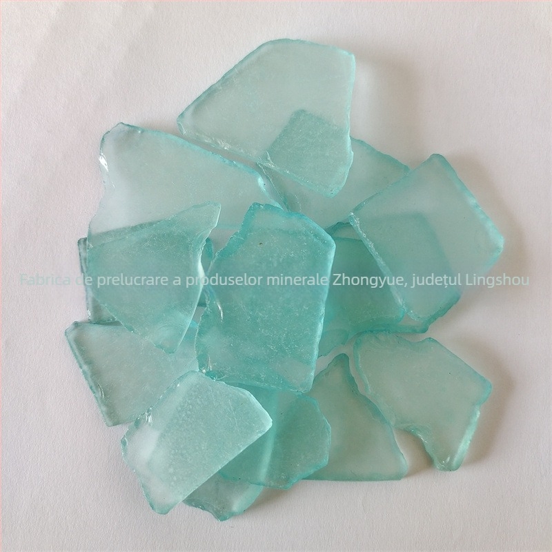 Foaie din sticlă marină – stil de plajă, origine Hebei, marcă Zhongyue, material decorativ DIY