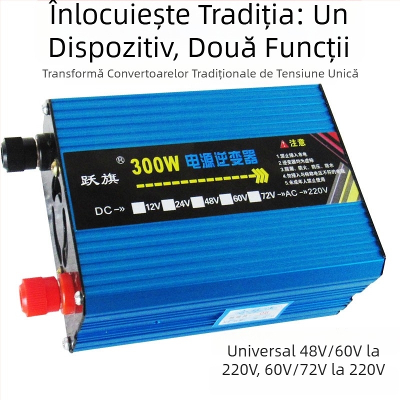 Invertor 12/24V la 220V, 300W, undă sinus pură, pentru mașină/camion/acasă