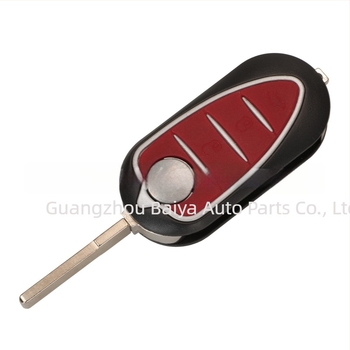 Carcasă cheie Alfa Romeo cu 3 butoane pentru Cheie pliabilă – înlocuire carcasei; lamă: cupru + plastic; carcasă: plastic; greutate 51 g