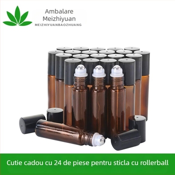 Sticluță roll-on din sticlă borosilicat pentru ulei esențial, set cadou de 24 de bucăți
