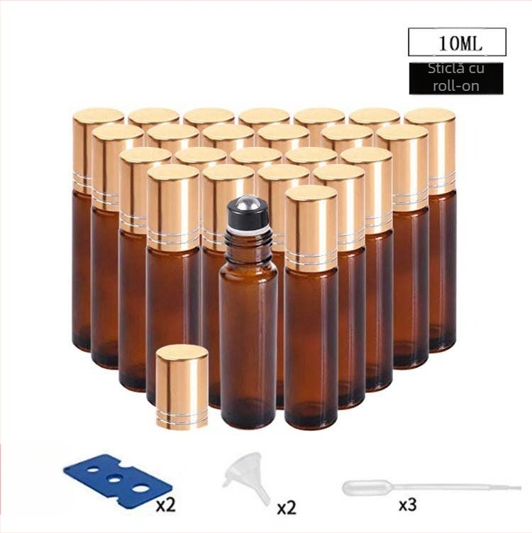 Sticluță roll-on din sticlă borosilicat pentru ulei esențial, set cadou de 24 de bucăți