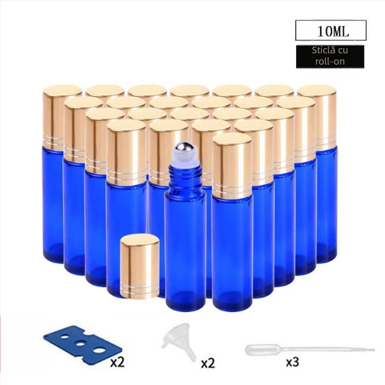 Sticluță roll-on din sticlă borosilicat pentru ulei esențial, set cadou de 24 de bucăți