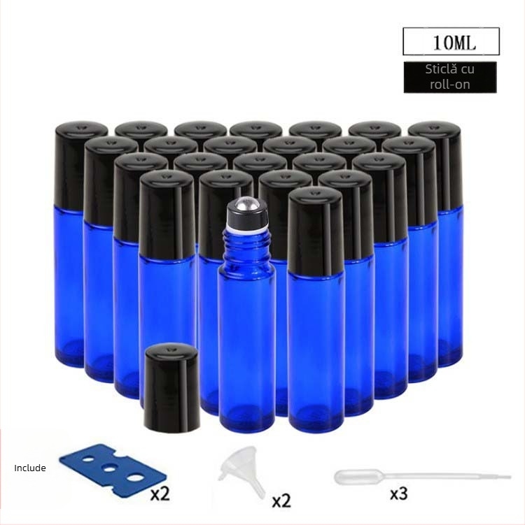 Sticluță roll-on din sticlă borosilicat pentru ulei esențial, set cadou de 24 de bucăți