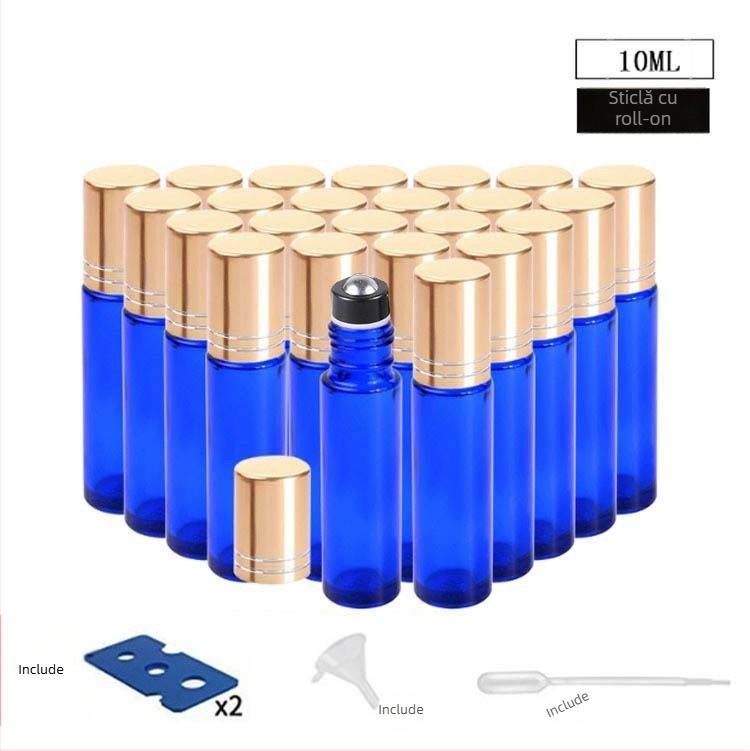 Sticluță roll-on din sticlă borosilicat pentru ulei esențial, set cadou de 24 de bucăți