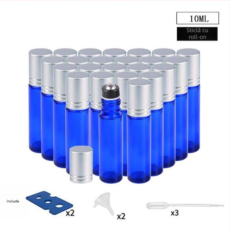 Sticluță roll-on din sticlă borosilicat pentru ulei esențial, set cadou de 24 de bucăți