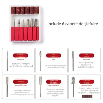 Șlefuitor de unghii – actualizare nouă, cap de schimb rapid, durată lungă de viață, pentru salon