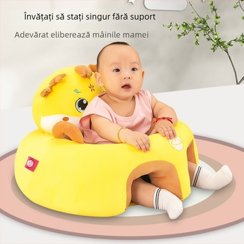 Rk yunyi Scaun pluş pentru bebeluși pentru învățarea să șadă — centru de greutate redus, spate anti-cădere, design dragon din pluș ultra moale, potrivit pentru 0–3 ani