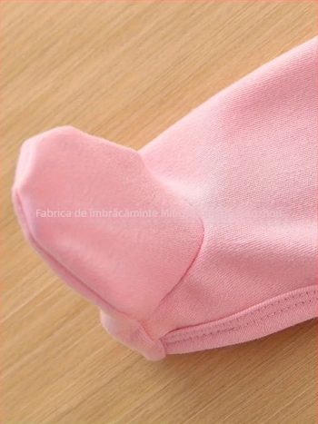 Rompers pentru nou-născuți cu inimă și coroană, țesătură tricot poliester 95%, mâneci lungi, închidere frontală cu nasturi, potrivit primăvară-toamnă, pentru vârsta 0–1 ani