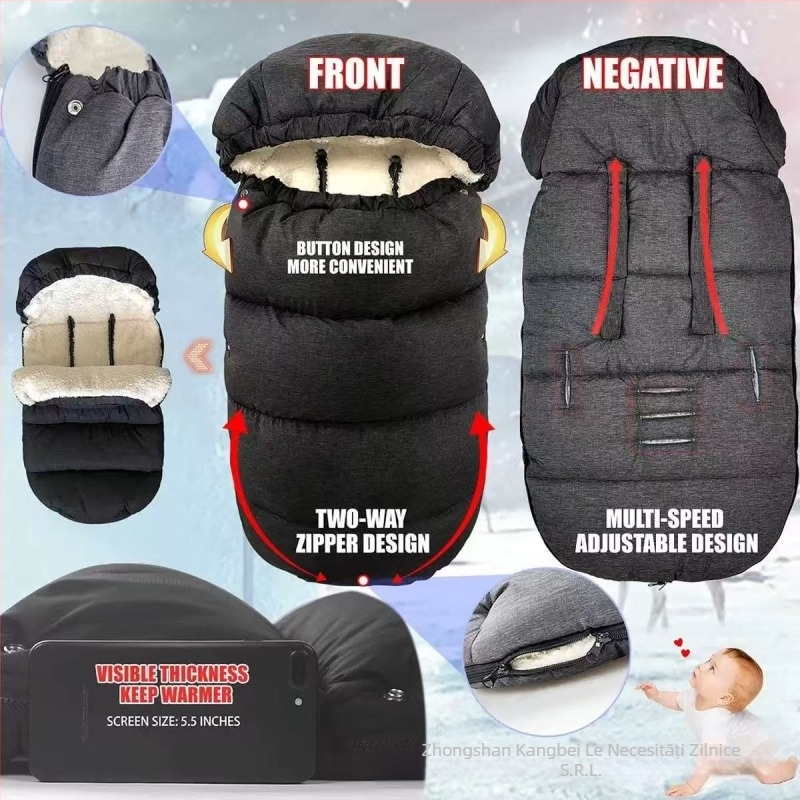 Bajka sac de dormit pentru cărucior, pentru nou-născuți, umplutură groasă, rezistent la vânt, căptușeală de catifea, material: pearl cotton