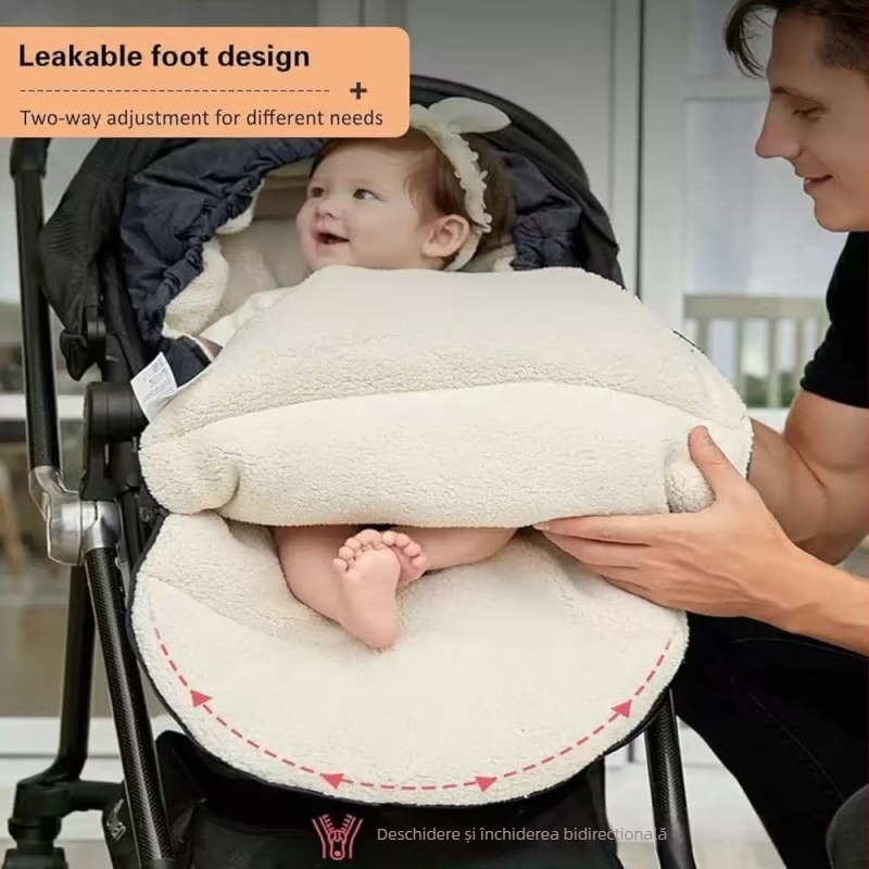Bajka sac de dormit pentru cărucior, pentru nou-născuți, umplutură groasă, rezistent la vânt, căptușeală de catifea, material: pearl cotton