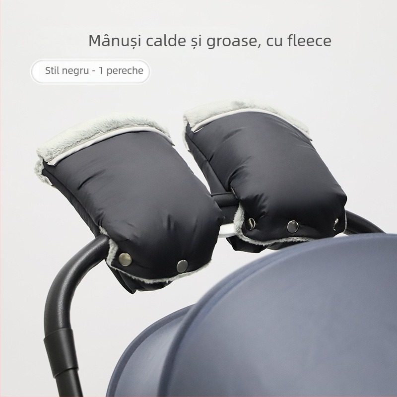 Mănuși pentru căruciorul bebelușului, impermeabile, căptuțite cu fleece, pentru iarnă, rezistente la vânt și groase