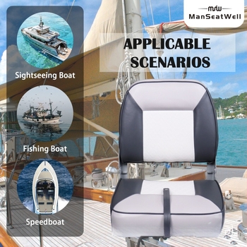 Scaun pliabil pentru barcă și scaun marin, model 862034WGC-2, cod LC2400137, cadru PP plastic, piele PVC, spumă poliuretanică