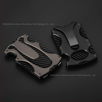 Portofel metalic tactic cu protecție RFID, design cu 2 pliuri, capacitate 1–12 carduri, prelucrat CNC