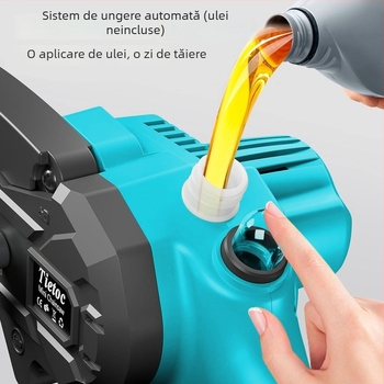 Fierăstrău electric cu baterie litiu reîncărcabilă, 21V, lanț din oțel temperat