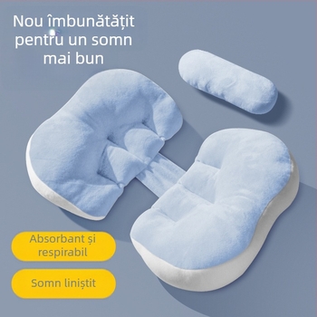 POE pernă de maternitate - utilizare dublă, sprijin pentru somnul pe o parte în toate etapele sarcinii; formă bomboană; umplutură fibre poliesterice; stil minimalist