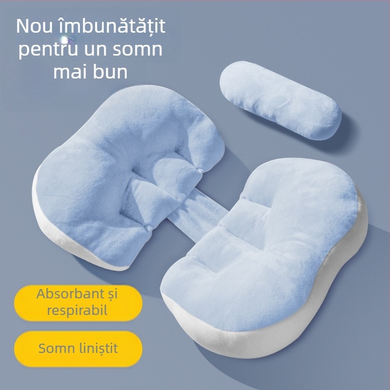 POE pernă de maternitate - utilizare dublă, sprijin pentru somnul pe o parte în toate etapele sarcinii; formă bomboană; umplutură fibre poliesterice; stil minimalist