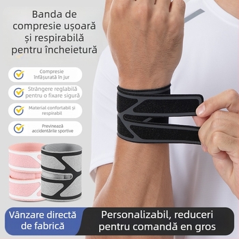 Brățară de încheietură ușoară, respirabilă, cu plasă, anti-întindere, fixare a articulației pentru baschet și badminton