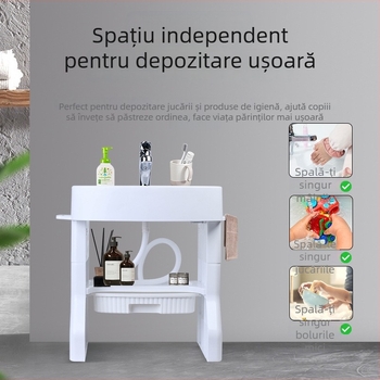 OUNINBEAR Chiuvetă pentru copii în picioare — antrenament pentru spălat mâinilor, feței și periajul dinților; material PP plastic; imprimare logo; personalizare; etichetă privat licențiată