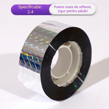 panglică împotriva păsărilor pentru grădină – laser-reflectiv, material PET, cu sârmă sau funie, pentru terenuri agricole și livezi