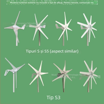 Turbina eoliană cu axă orizontală, tip S5, 300W, 6 palete, 12/24/48V, CE certificat
