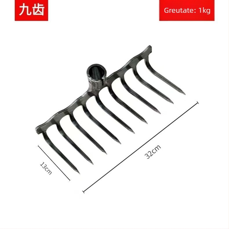 Greblă agricolă din oțel, integrată, întărită, plată, pentru afânarea solului