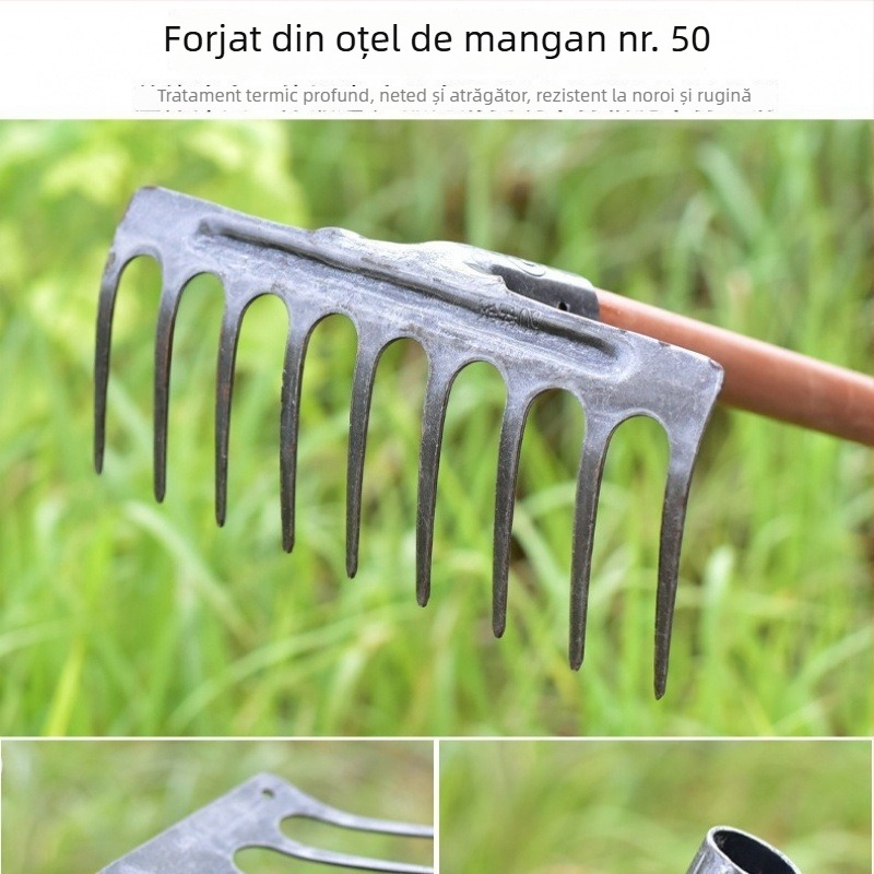 Greblă agricolă din oțel, integrată, întărită, plată, pentru afânarea solului