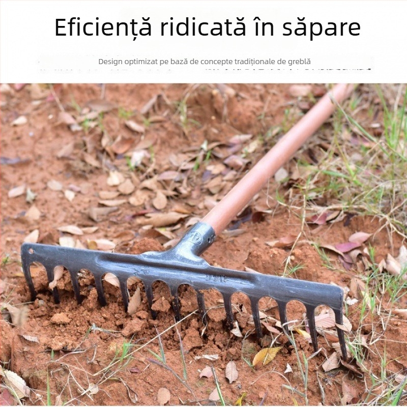 Greblă agricolă din oțel, integrată, întărită, plată, pentru afânarea solului