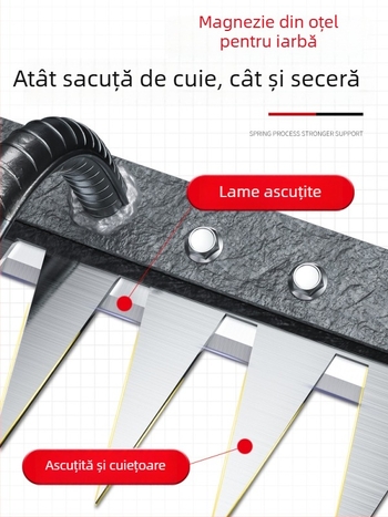 Greblă din oțel mangan – unealtă de grădină multifuncțională pentru îndepărtarea buruienilor și plantarea legumelor, design cu cinci dinți, afânarea solului