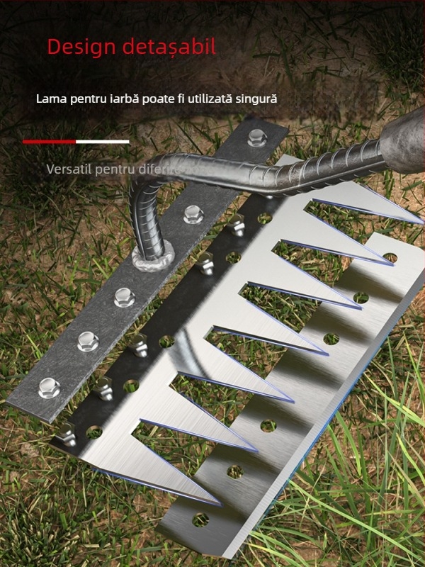 Greblă din oțel mangan – unealtă de grădină multifuncțională pentru îndepărtarea buruienilor și plantarea legumelor, design cu cinci dinți, afânarea solului