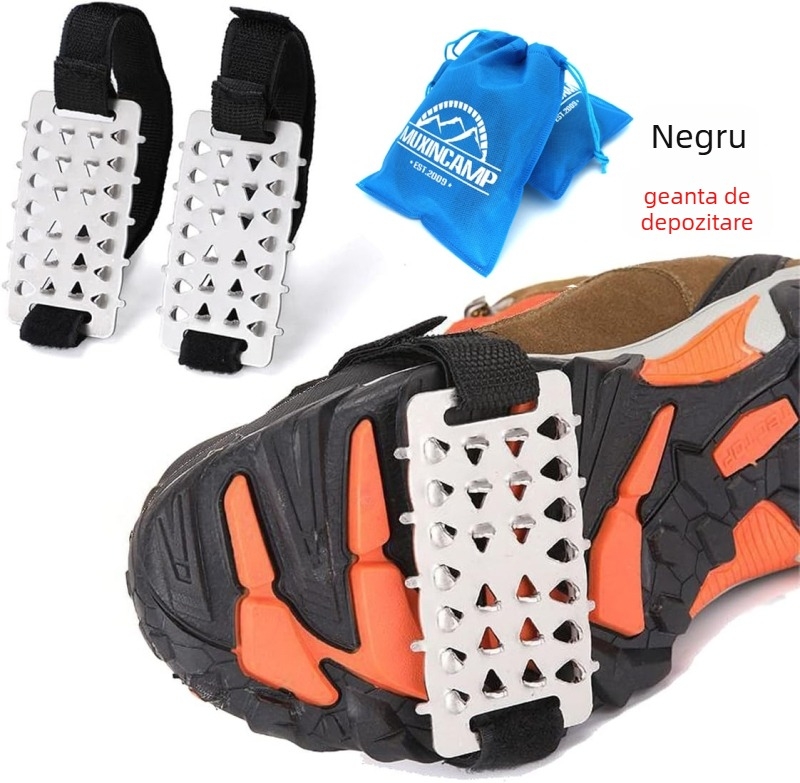 Cramponi pentru pantofi, 26 dinți, anti-derapare, ușori, pentru zăpadă și gheață