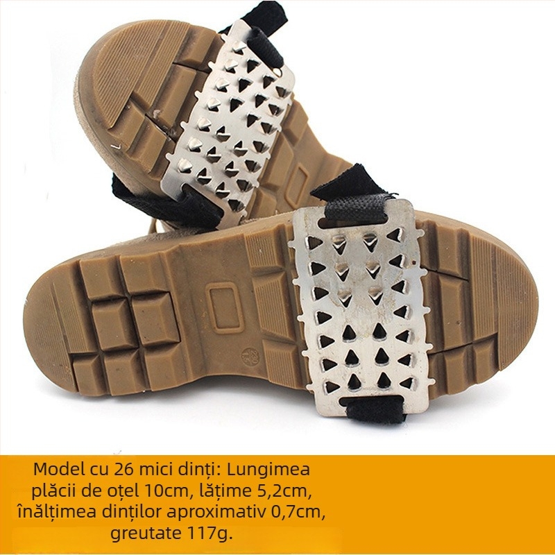 Cramponi pentru pantofi, 26 dinți, anti-derapare, ușori, pentru zăpadă și gheață