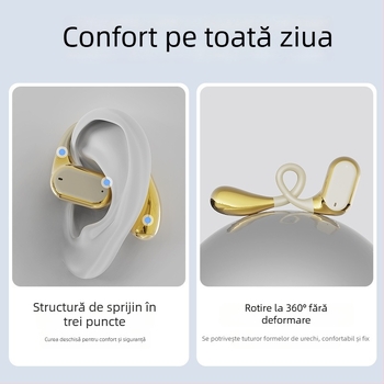 LENAPILY căști Bluetooth pentru ureche, design deschis, reducere zgomot, convorbire clară, Bluetooth 5.4, autonomie 4–8 ore, control prin atingere, stereo