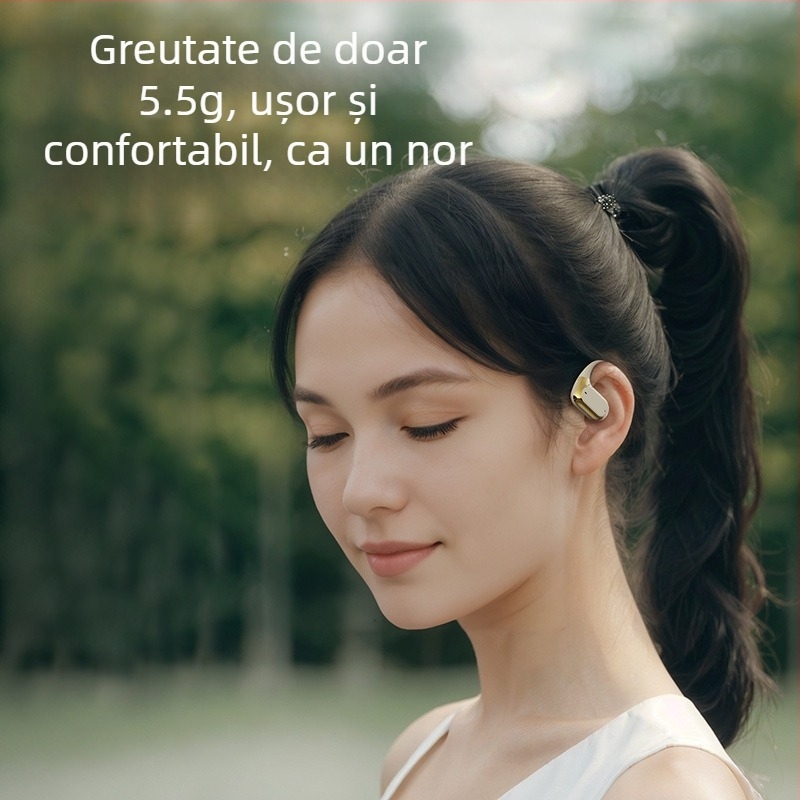 LENAPILY căști Bluetooth pentru ureche, design deschis, reducere zgomot, convorbire clară, Bluetooth 5.4, autonomie 4–8 ore, control prin atingere, stereo