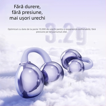 M79 Căști wireless: clip-on, deschise la ureche cu conductivitate osoasă, complet fără fir, Bluetooth 5.4, IPX6, autonomie până la 4 ore