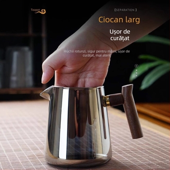 Set ceainic din sticlă borosilicată, rezistent la temperaturi, pentru 3–5 persoane, include accesorii pentru ceremonia ceaiului și tavă pentru servire ceai